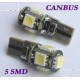 Bombilla LED T10 5 Led SMD 12v CANBUS